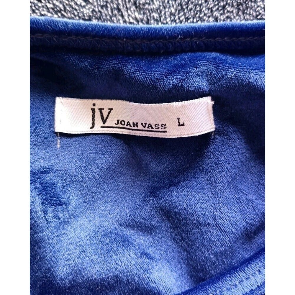 Joan Vass Velour Pajama Set Sz Large Blue Alexa Bring Me Wine 2 Piece Wine Heart - Picture 2 of 5